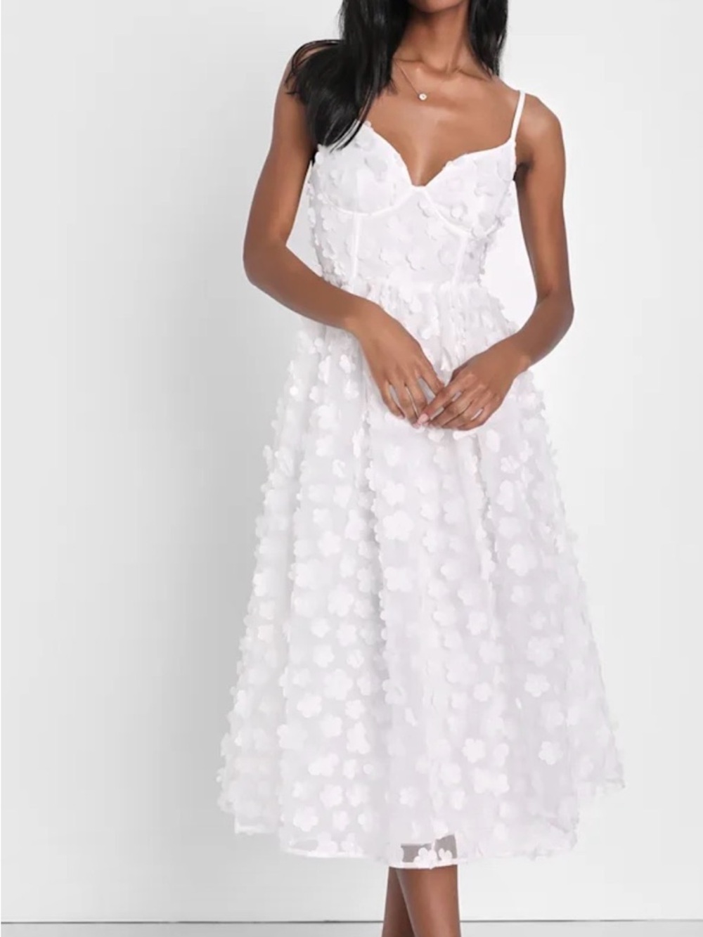Lulus 3D floral midi dress
